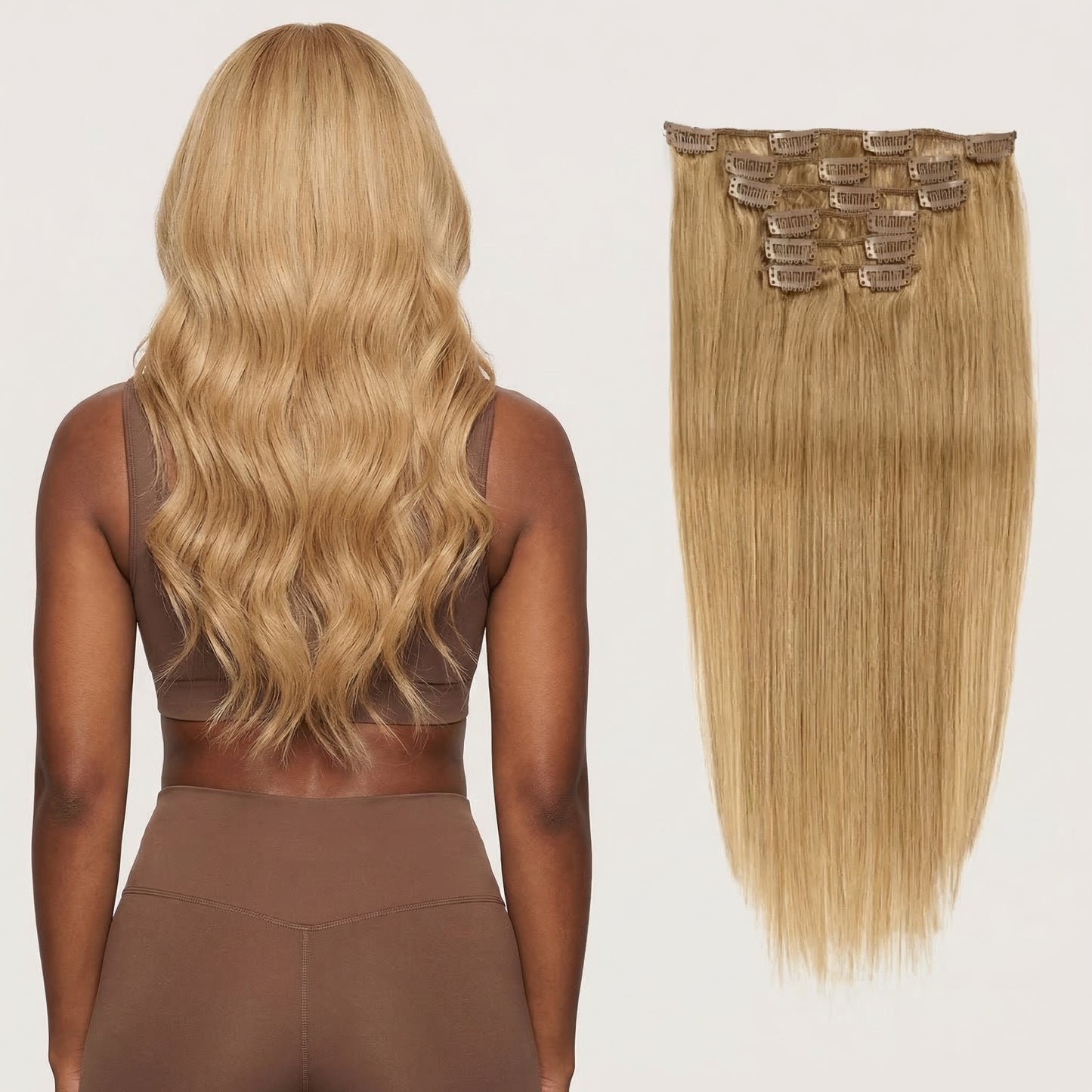 Extensions Cheveux à Clips Brun Chocolat