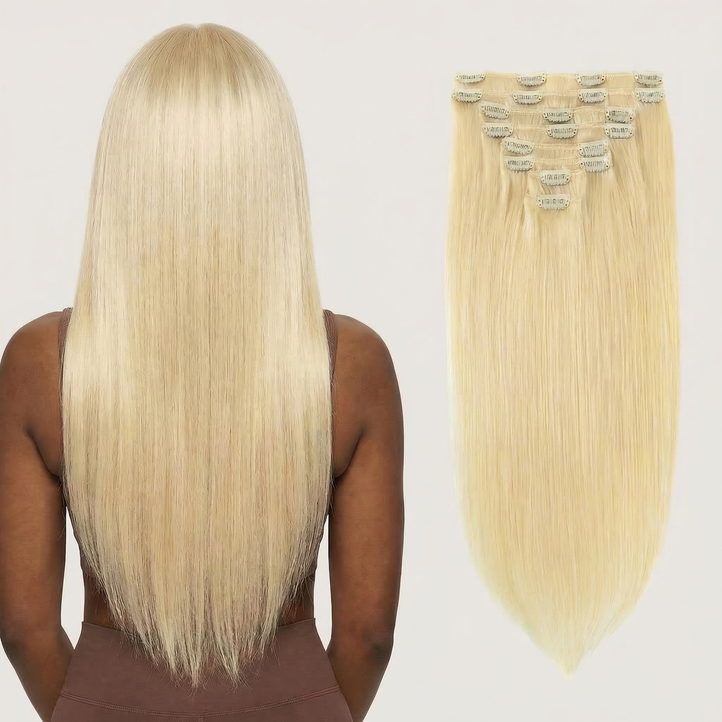 Extensions Cheveux à Clips Brun Chocolat