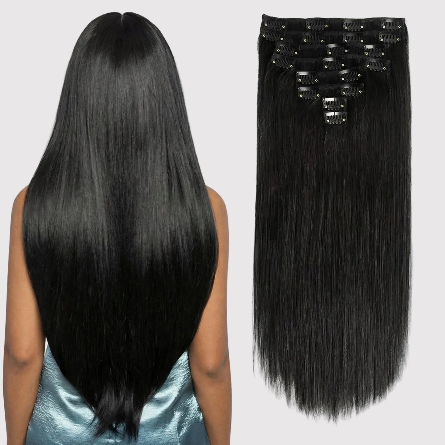 Extensions Cheveux à Clips Blond Platine