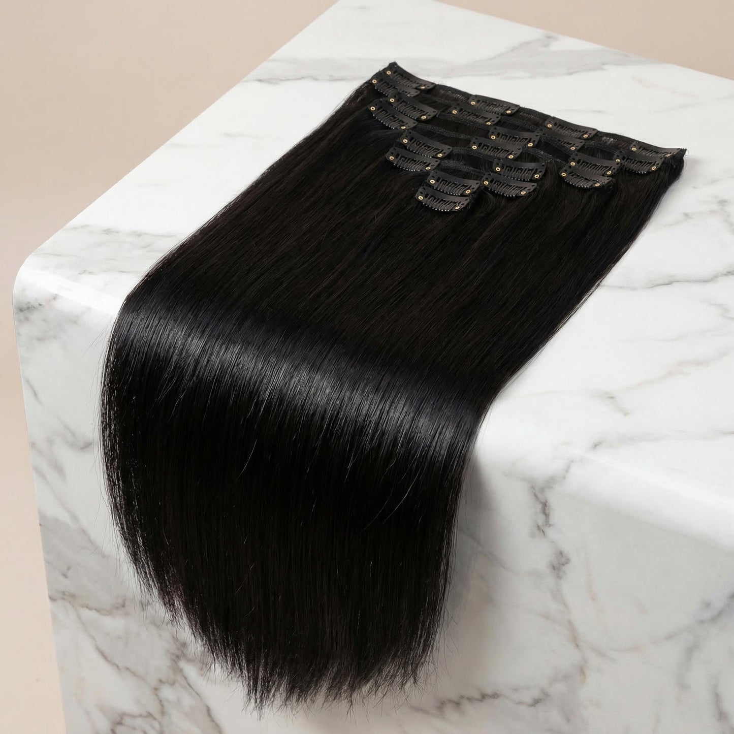 Extensions Cheveux à Clips Noir Naturel