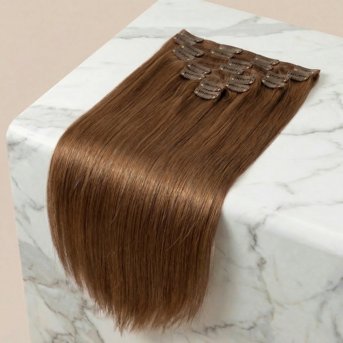 Extensions Cheveux à Clips Brun Chocolat