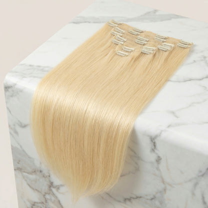 Extensions Cheveux à Clips Blond Platine